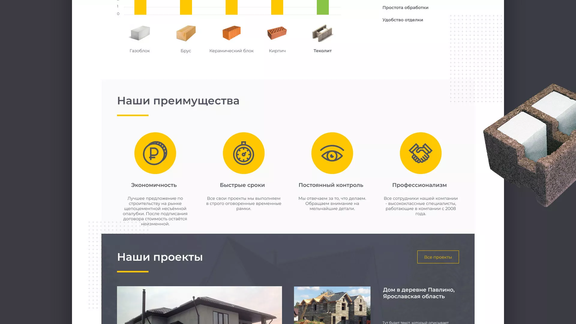 Создание сайта для строительной компании «ЭКОДОМ» в Новом Уренгое