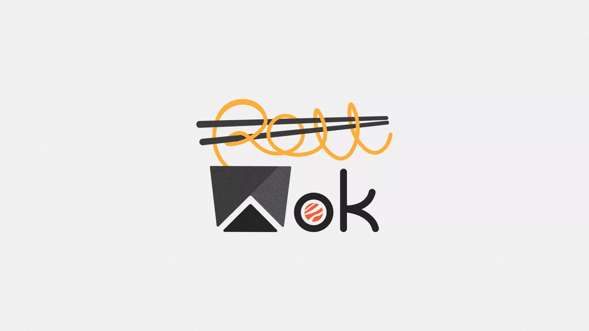 Разработка логотипа суши-бара «Roll Wok Club» в Новом Уренгое