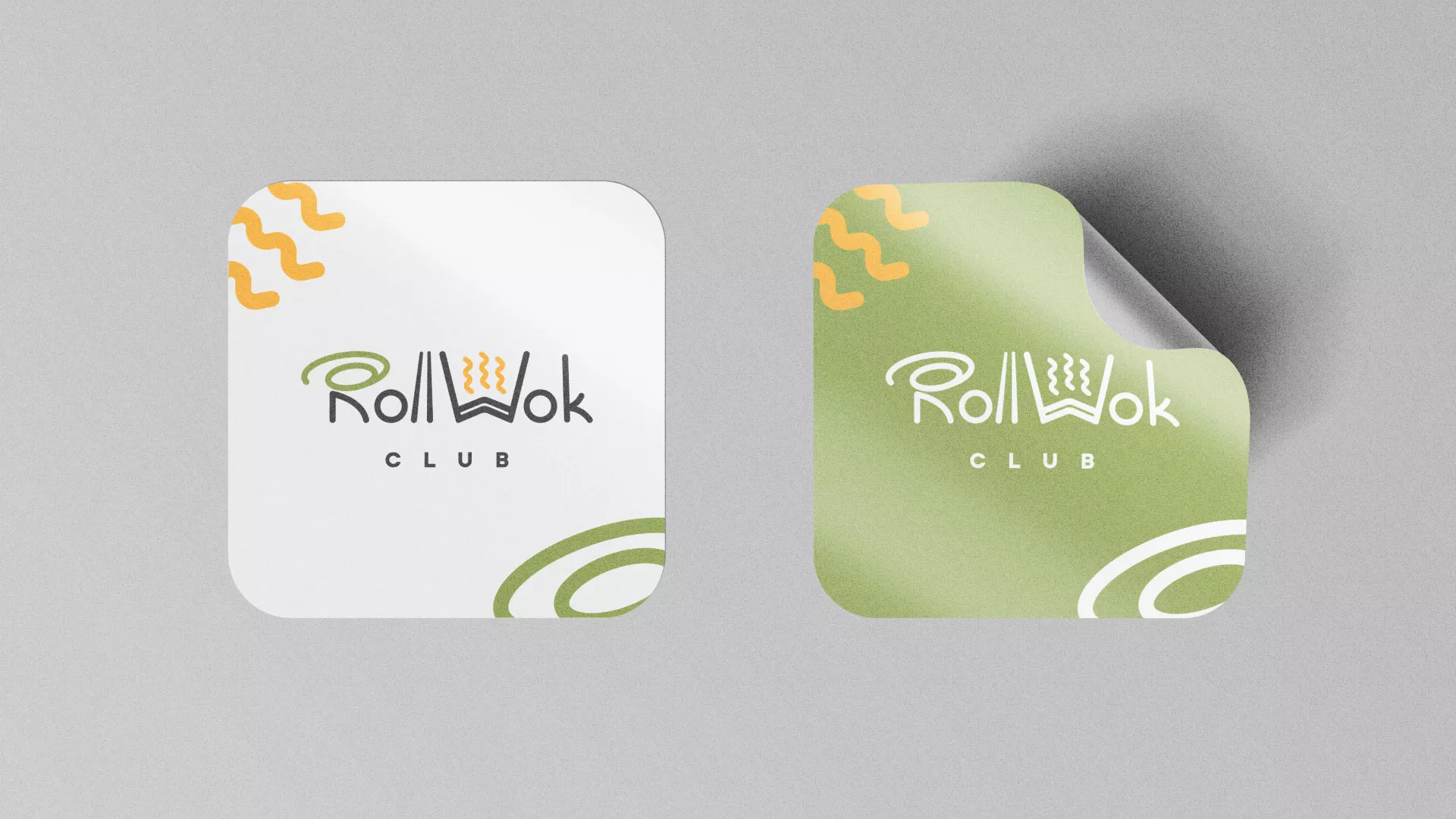 Разработка логотипа и фирменного стиля суши-бара «Roll Wok Club» в Новом Уренгое